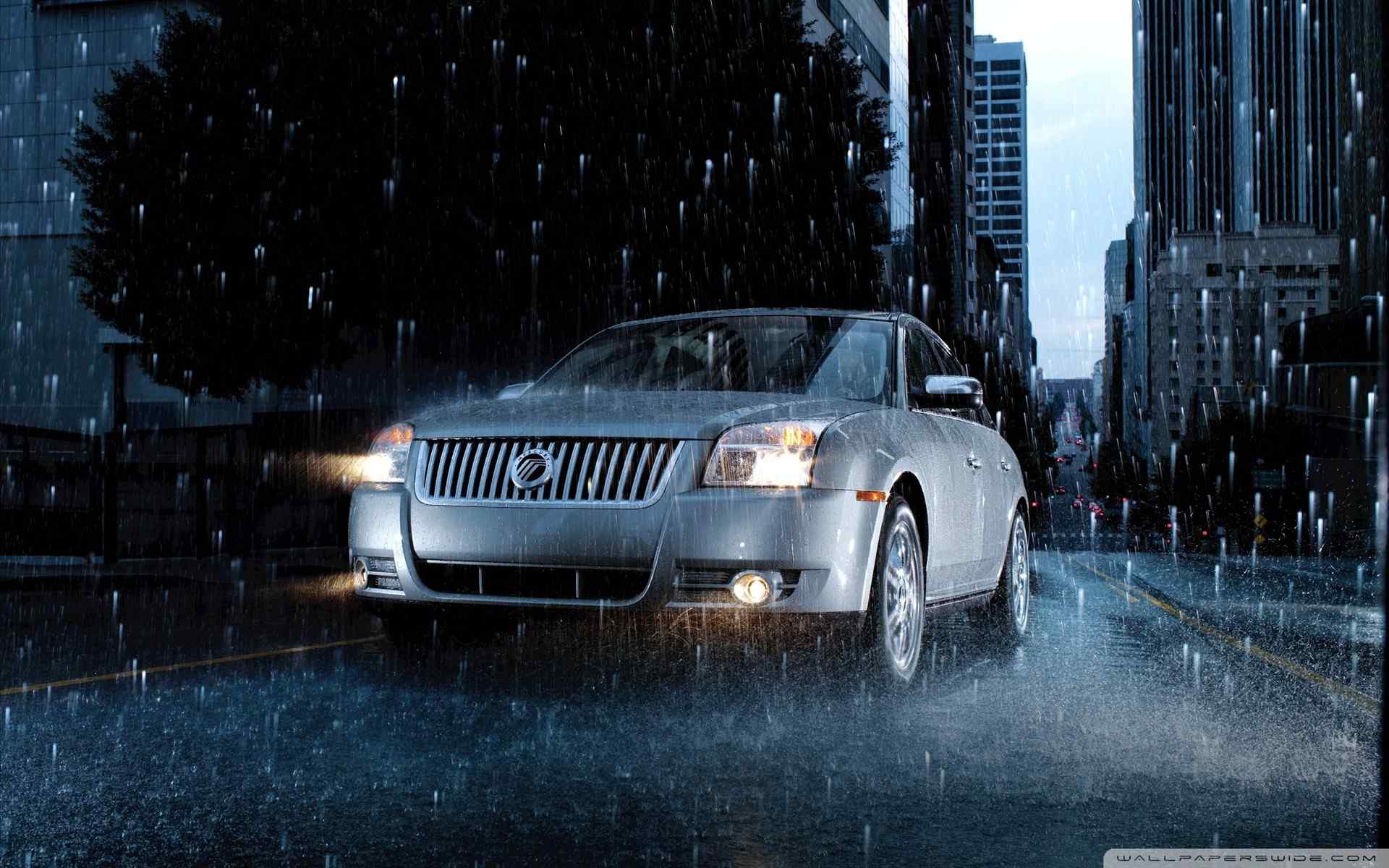 雨中汽车摄影壁纸