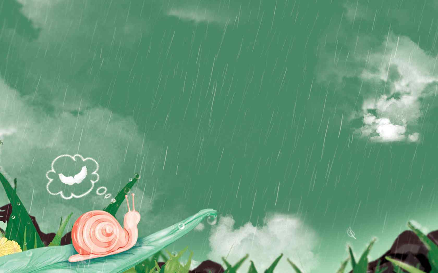 雨景蜗牛动漫壁纸