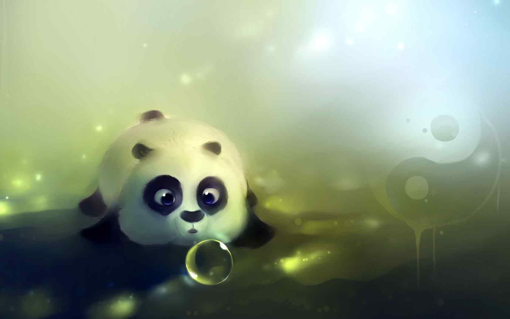 可爱熊猫插画壁纸