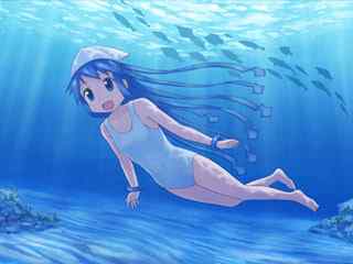 海底遨游动漫少女壁纸