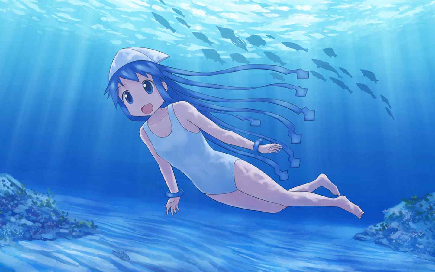 海底遨游动漫少女壁纸