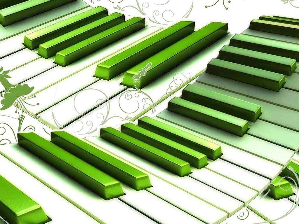 绿色钢琴创意壁纸