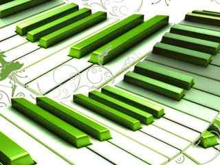 绿色钢琴创意壁纸