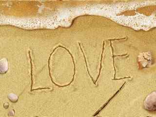 爱情沙滩设计壁纸