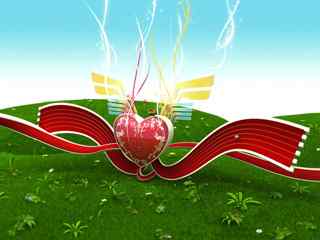 情人节电脑壁纸-Hearts illustration