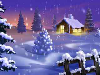 雪景圣诞精美壁纸
