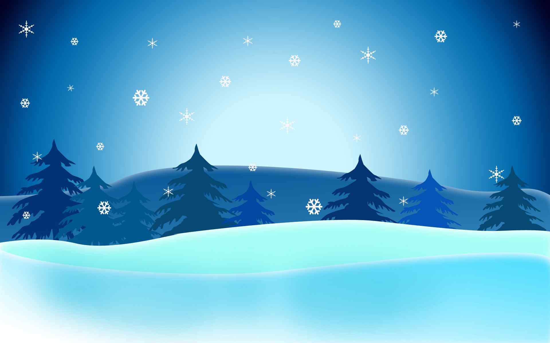 矢量圣诞雪景壁纸
