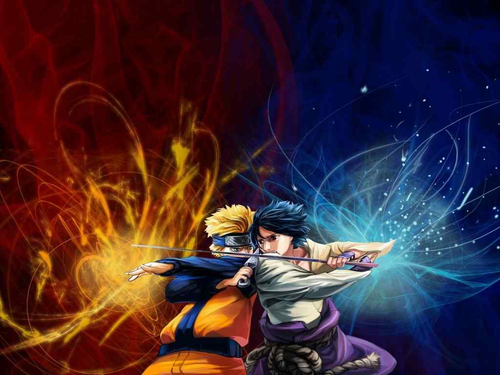 火影忍者壁纸-Naruto vs Sasuke Wallpaper