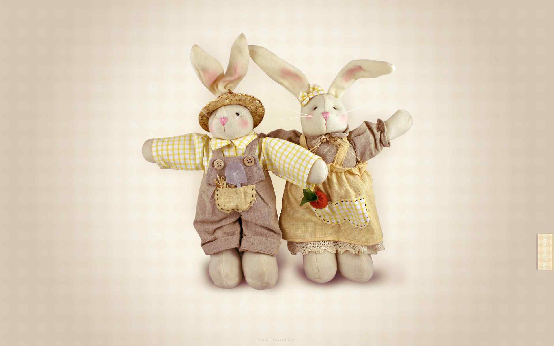 可爱兔子布偶壁纸