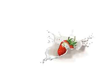 草莓牛奶设计壁纸