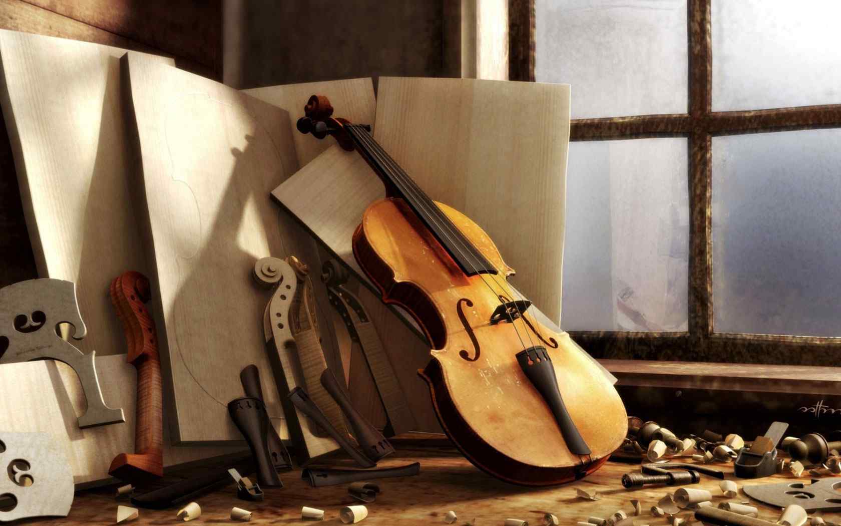 提琴音乐室摄影壁纸