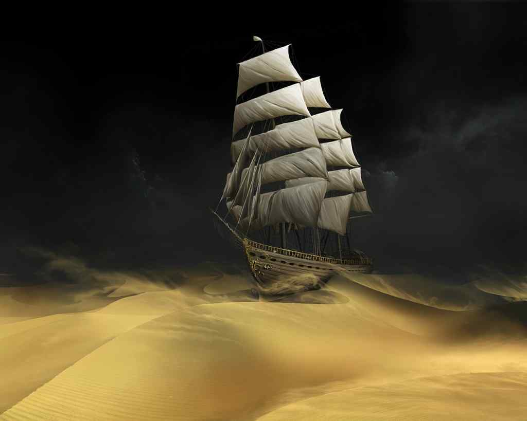 沙漠风暴壁纸-old ship vessel desert sand storm