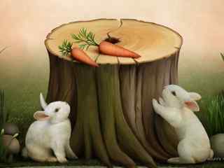 可爱兔子插画壁纸