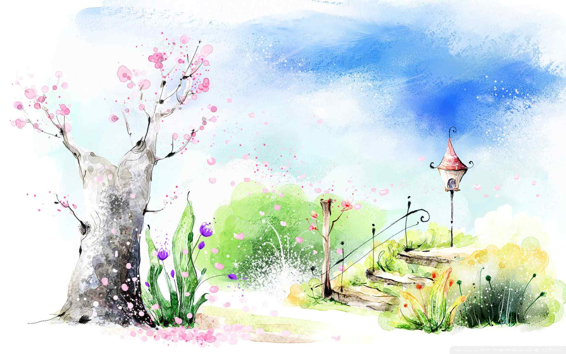 春之景手绘壁纸