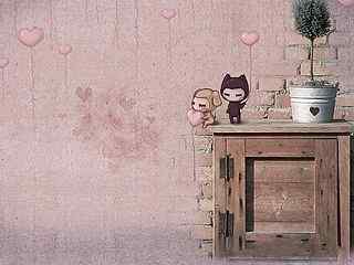 可爱小情侣桌面壁