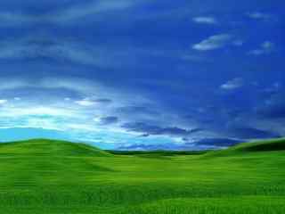 蓝天绿草风景桌面