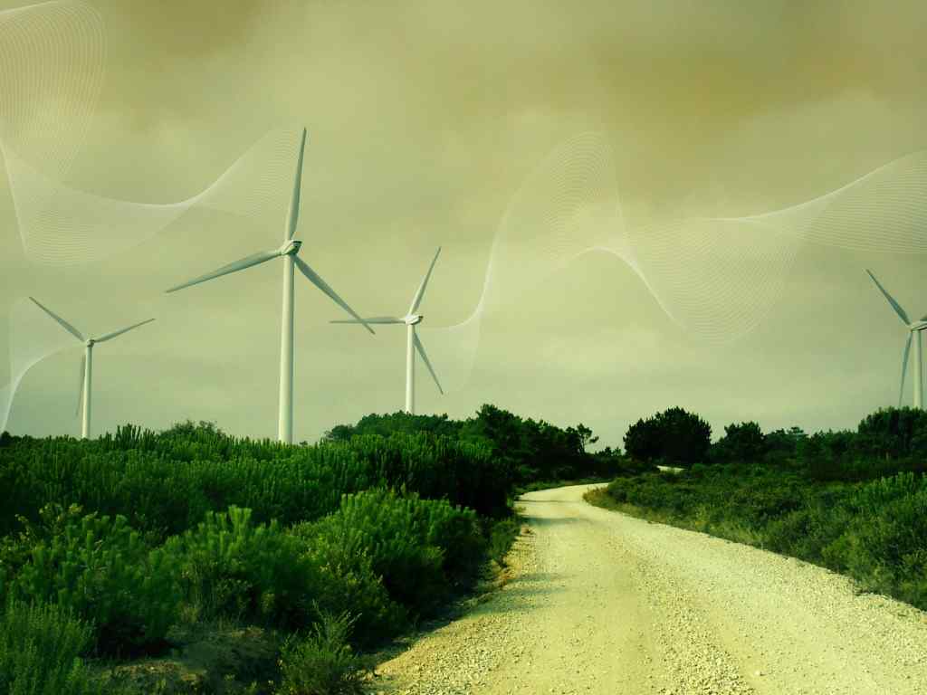 白色风车壁纸-Wind Turbines Wallpaper