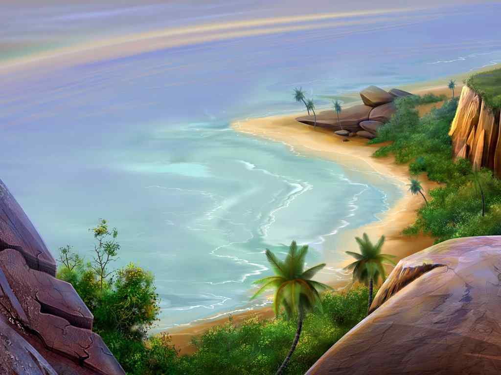 高清热带岛屿海滩风景壁纸