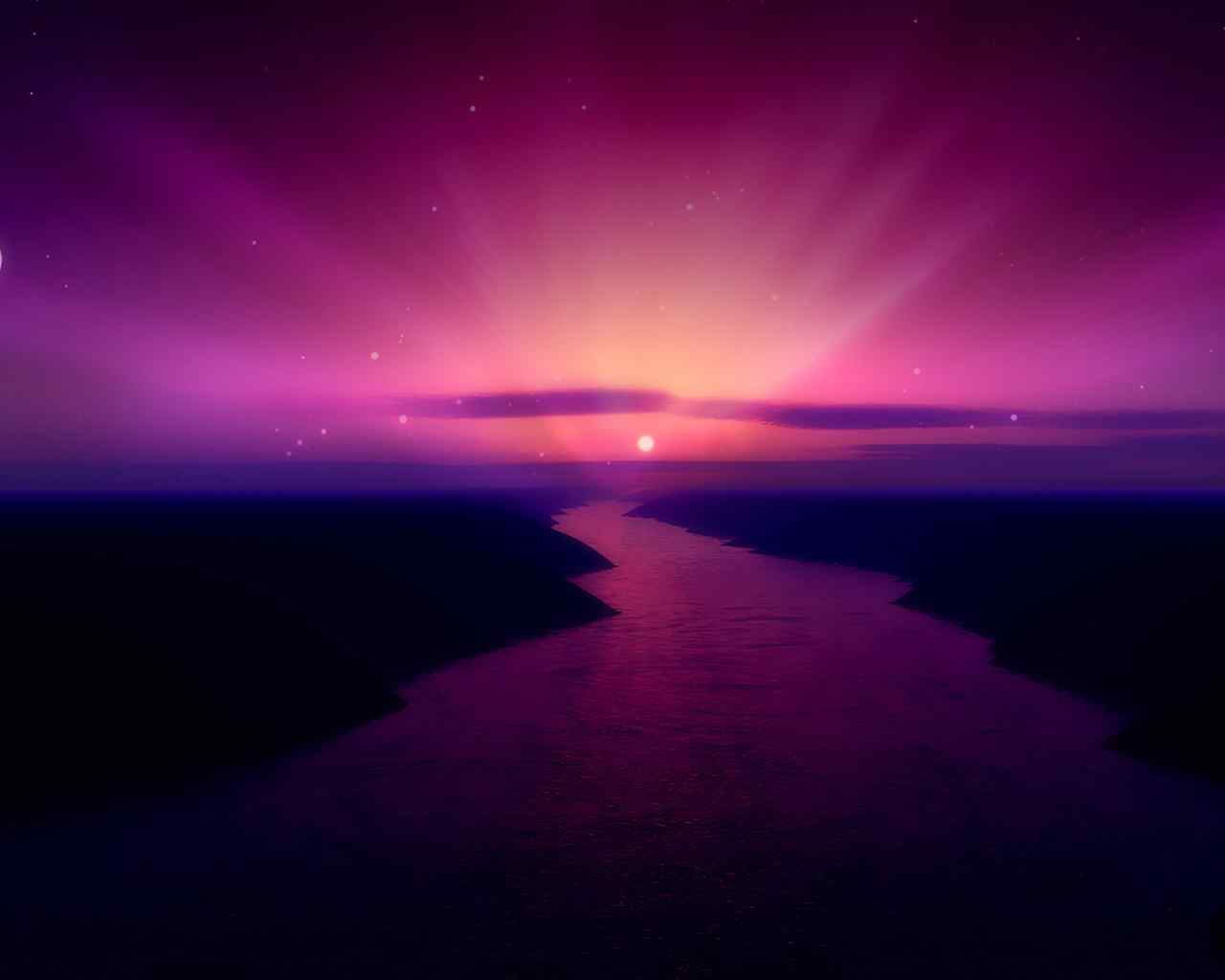 紫色梦幻风景桌面壁纸