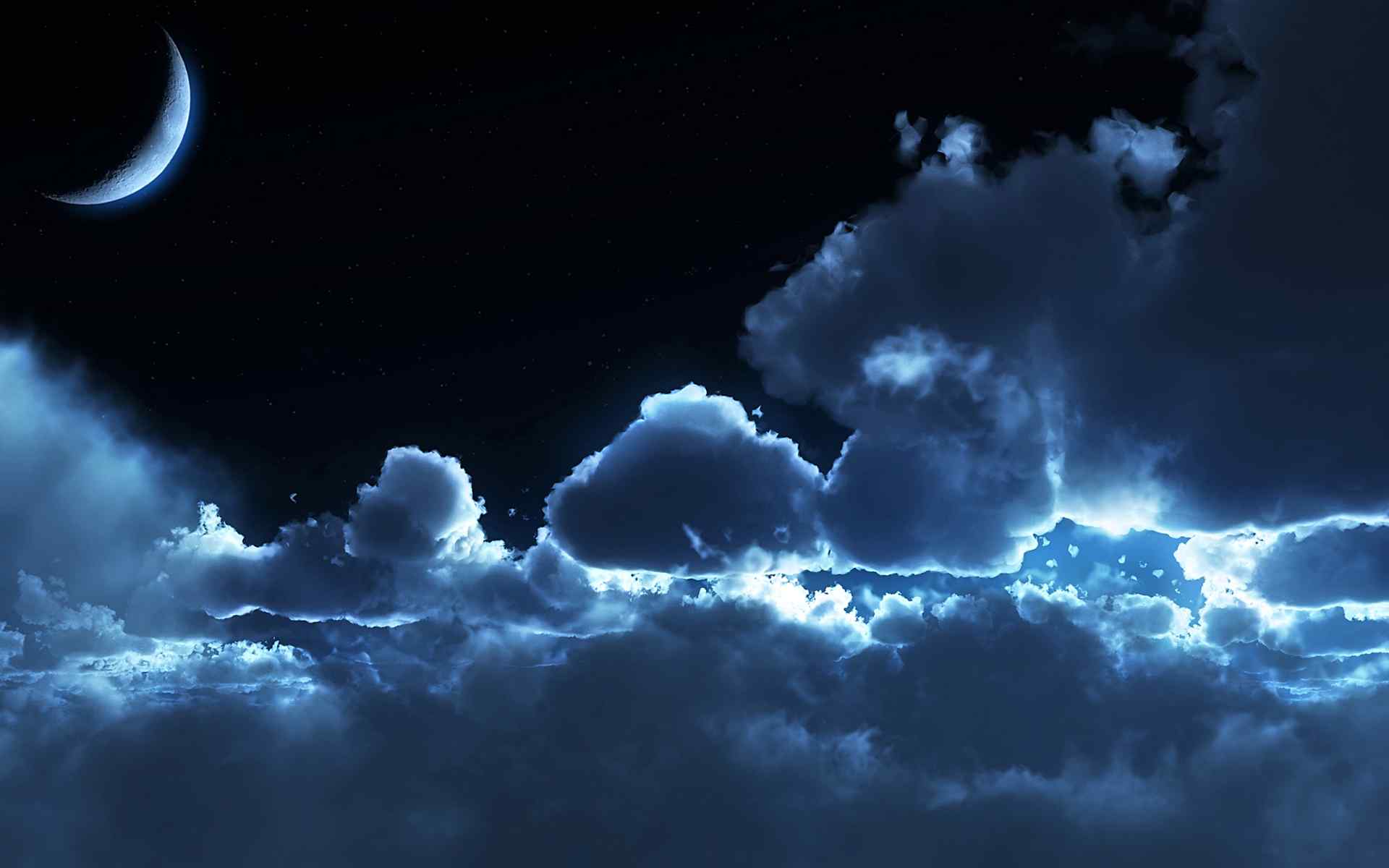 蓝色阴霾天空风景壁纸