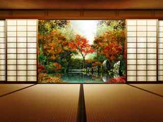 日本花园风景壁纸