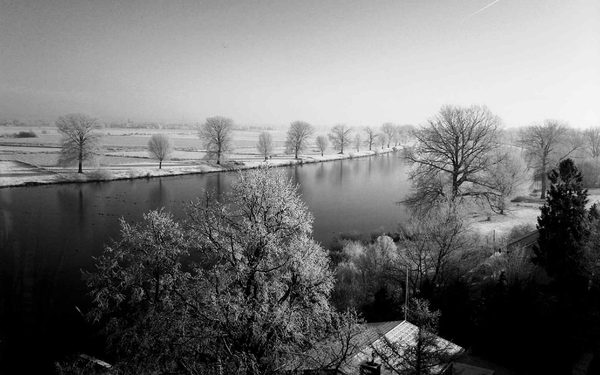 湖面冬景摄影