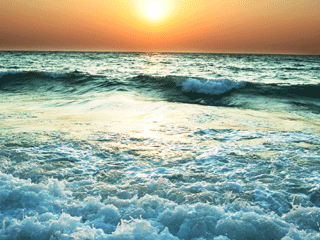 海洋日出高清摄影壁纸