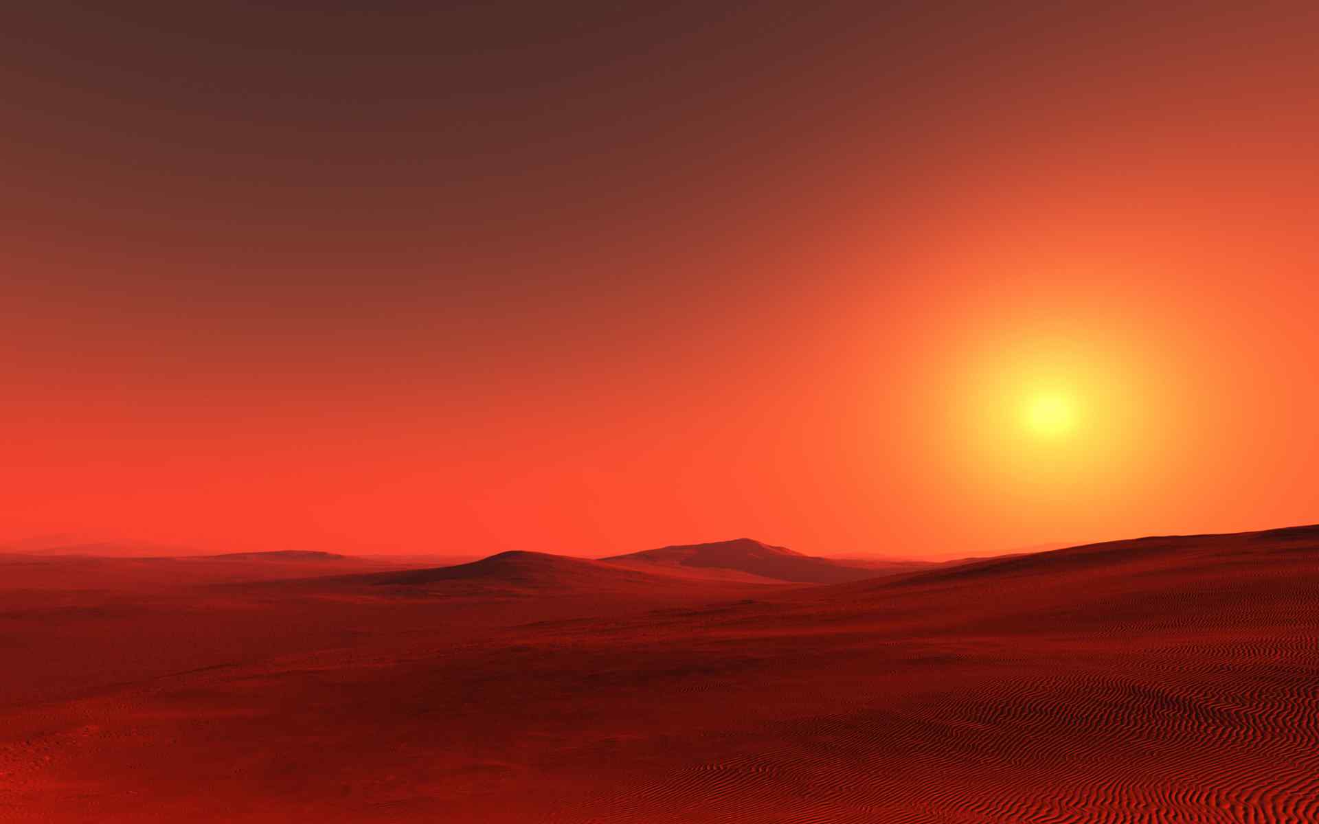 红色沙漠黄昏壁纸