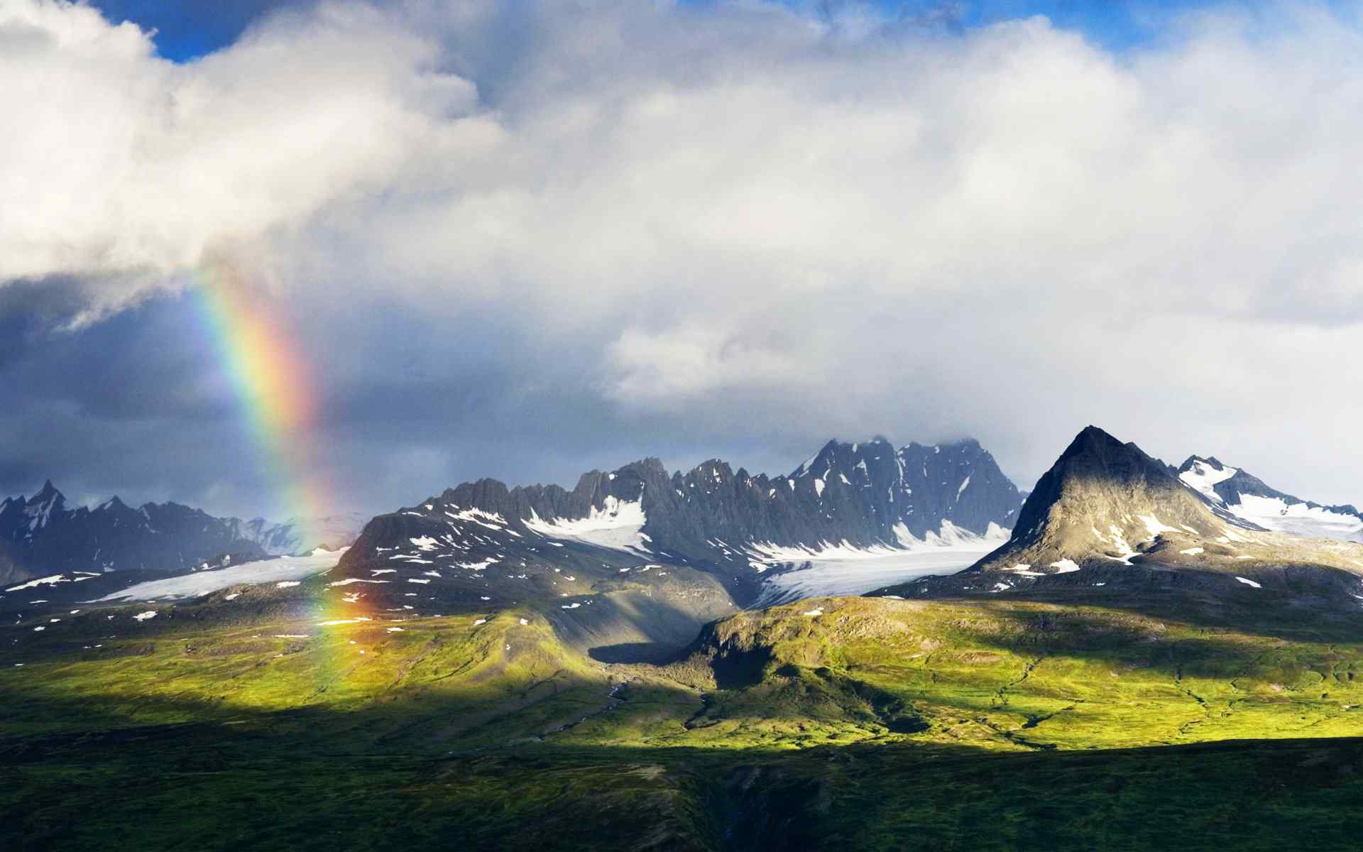 雪山彩虹风景壁纸