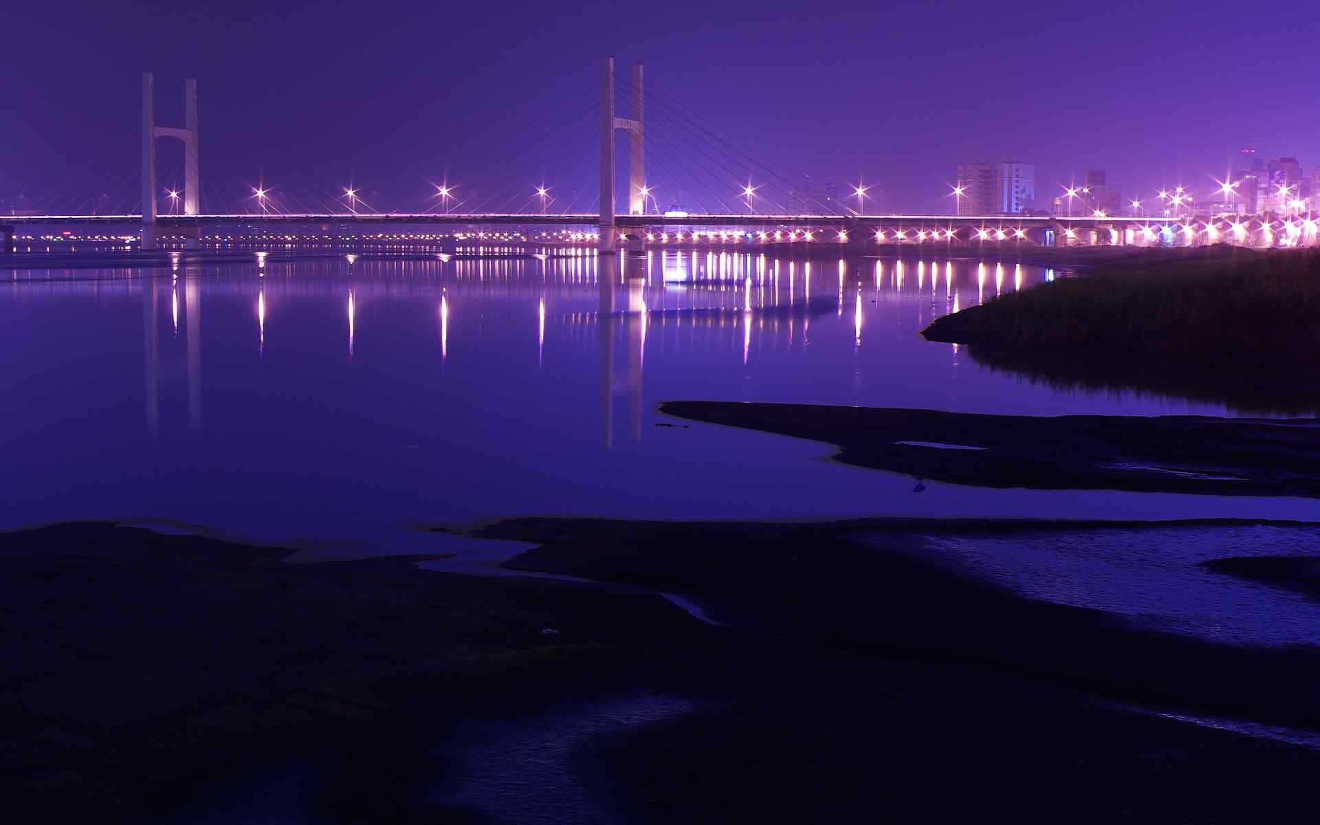大桥夜景摄影壁纸