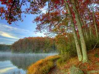 秋季湖畔风景壁纸
