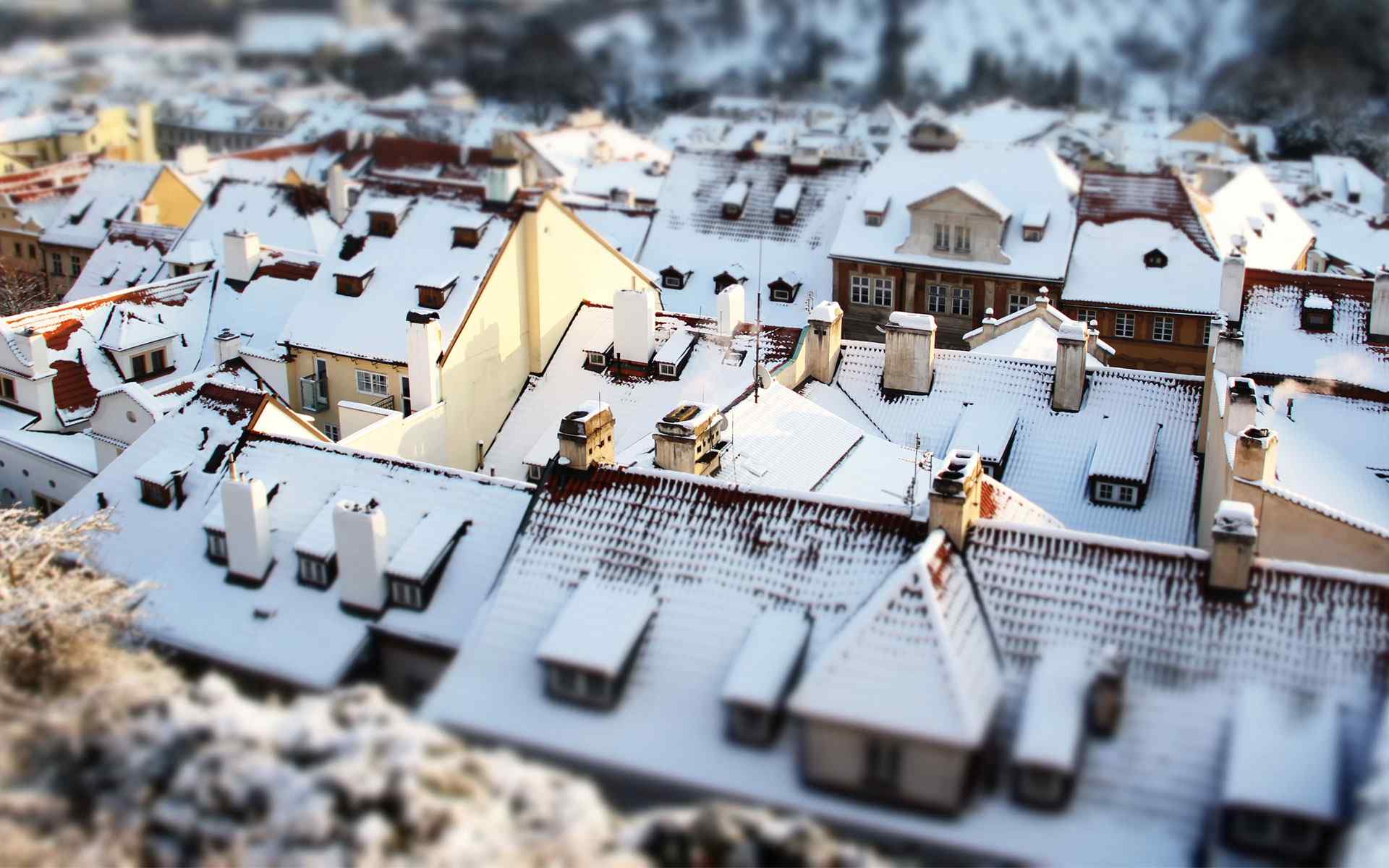 城市雪景摄影壁纸