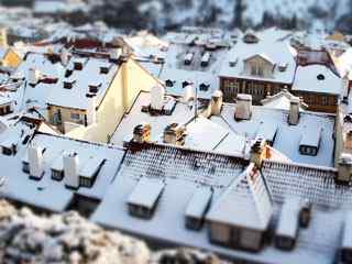 城市雪景摄影壁纸