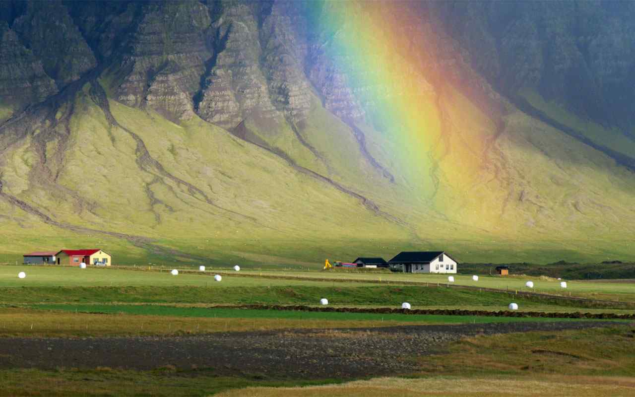 山野彩虹风景壁纸