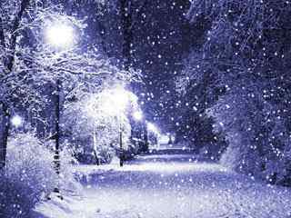 风雨雪夜风景壁纸