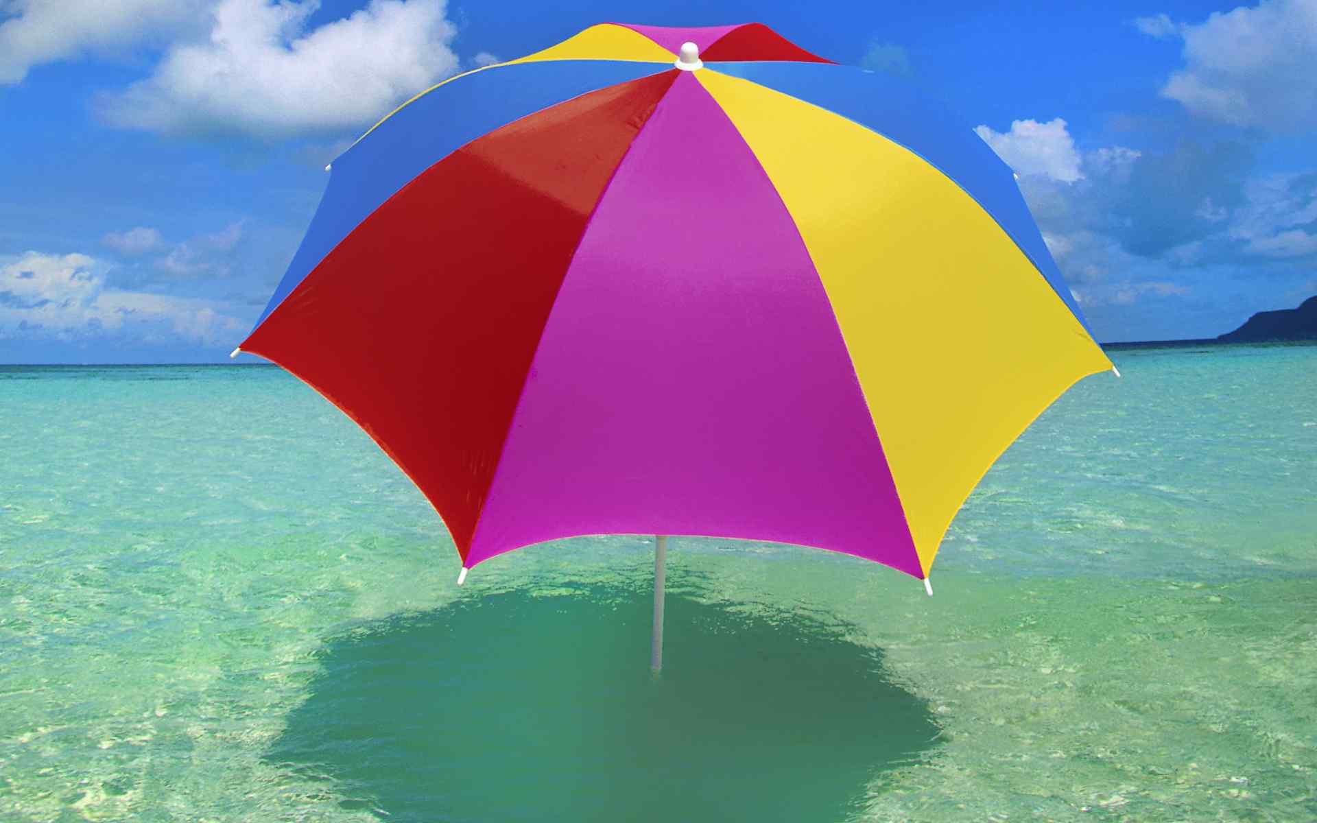 海滩阳伞摄影壁纸