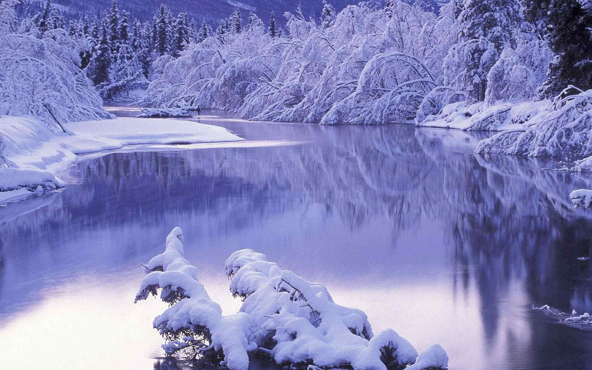 山河雪景风景壁纸