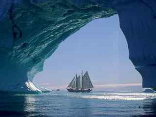 冰川航船风景壁纸