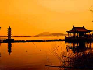 夕阳江河风景壁纸