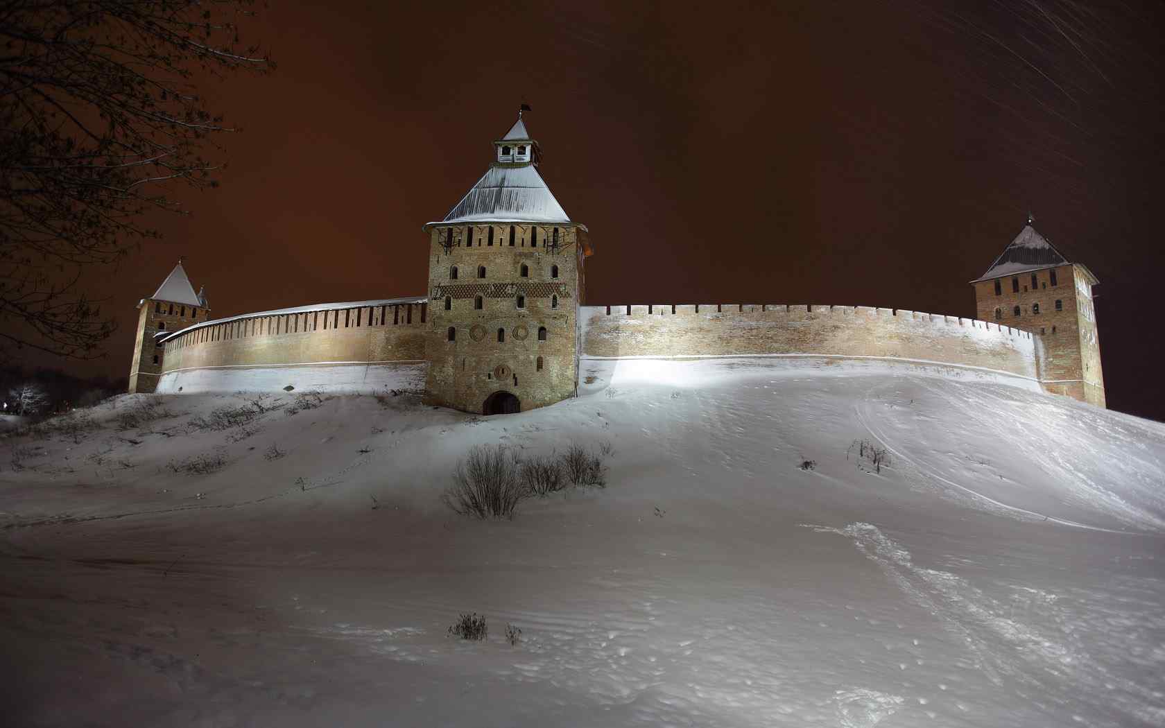 城堡雪景壁纸