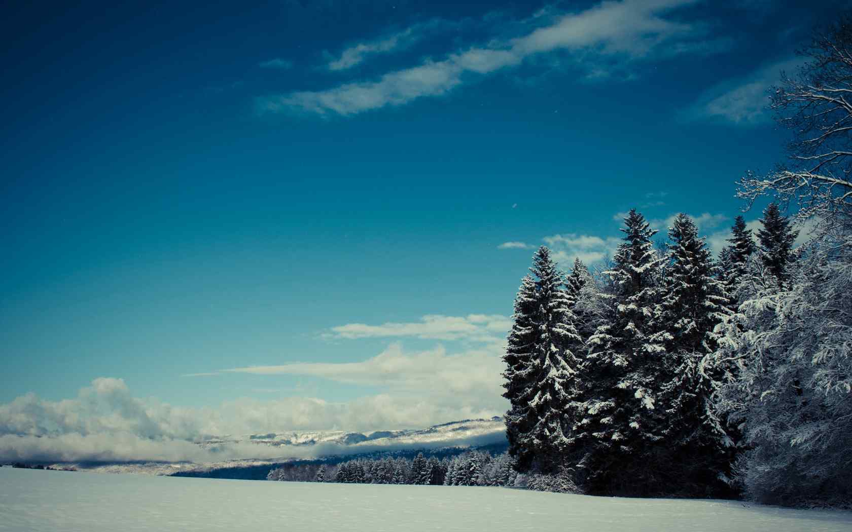 山野雪景摄影壁纸