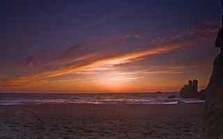 海滩黄昏风景壁纸