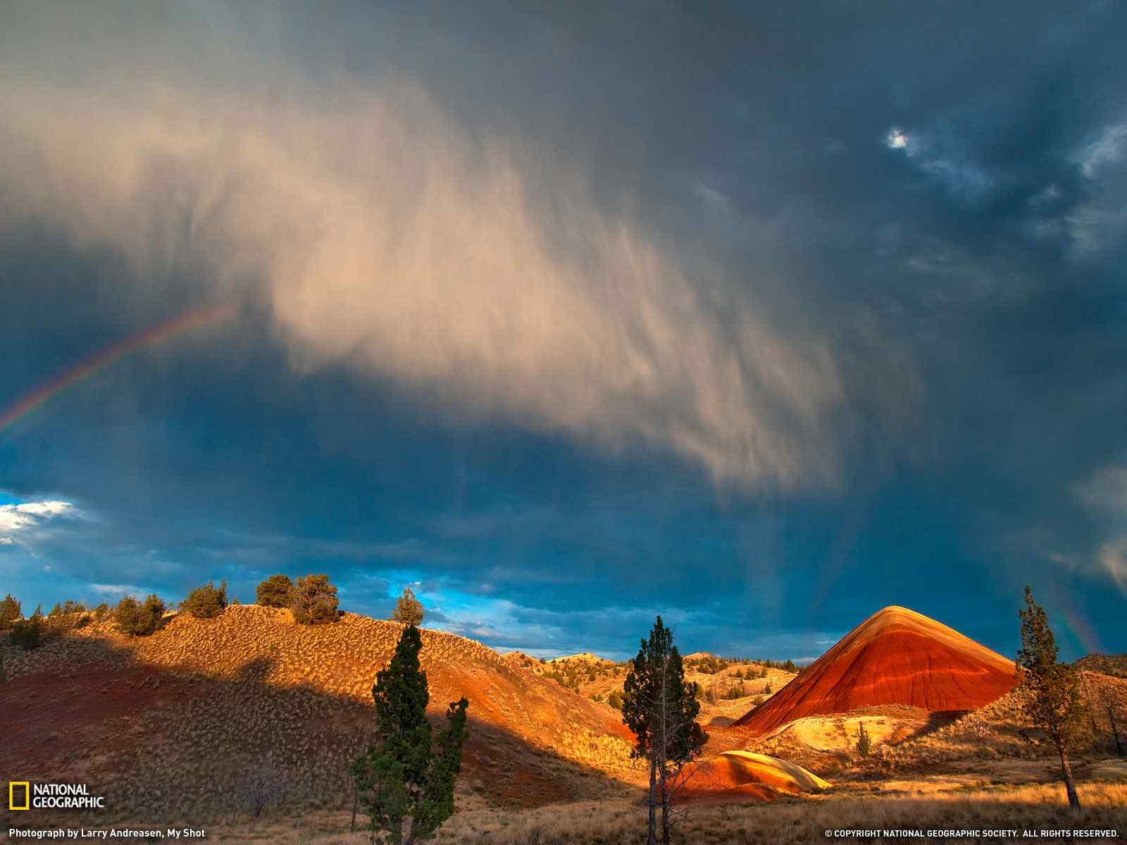 沙漠彩虹风景壁纸