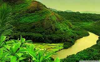 绿色山峰峡谷风景壁纸