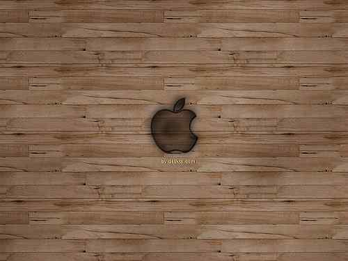 木纹苹果壁纸 - APPLE WALL'S