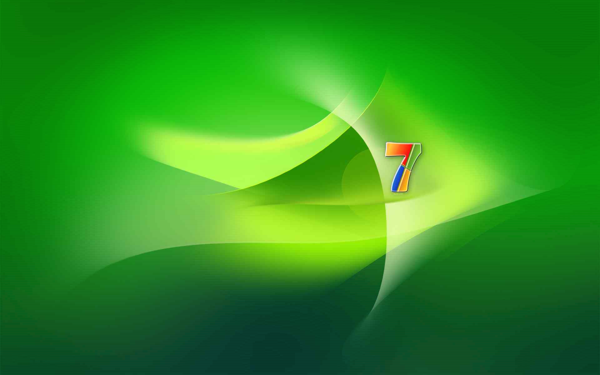 清新绿色Windows 7桌面壁纸-Windows 7 Seven Green