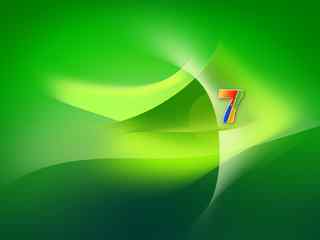清新绿色Windows 7桌面壁纸-Windows 7 Seven Green